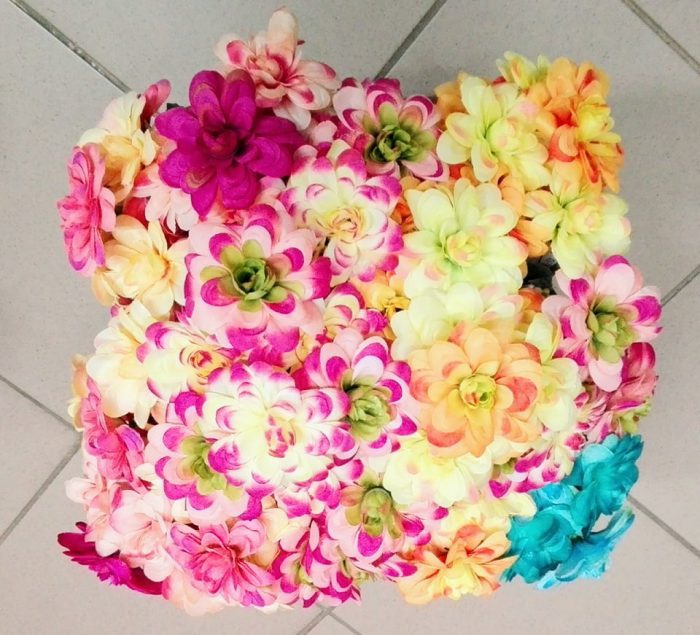 Umelé kvety Kytica Dália 7x mix farieb