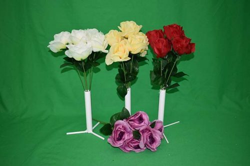Umelé kvety Kytica ruža x6 34cm