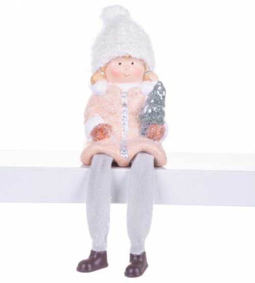Postavička Vianoce Dievčatko sediace terakota 7.2x6.7x12cm