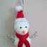 Vianočný snehuliak závesný červený 15cm