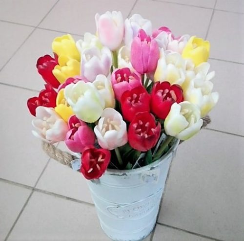Umelé kvety tulipán 1ks mix farieb 44cm