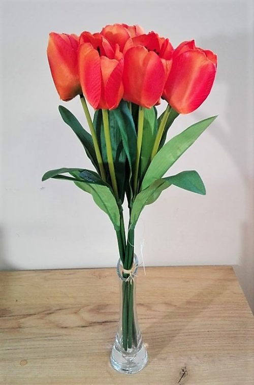 Umelé kvety kytica tulipán x7 mix farieb 46cm
