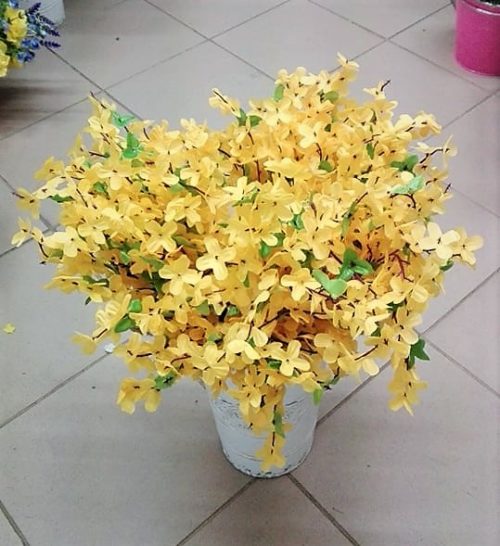 Umelé kvety Zlatý dážď s lístkami 54cm