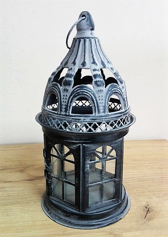 Dekoračný lampáš čierny 22x12cm