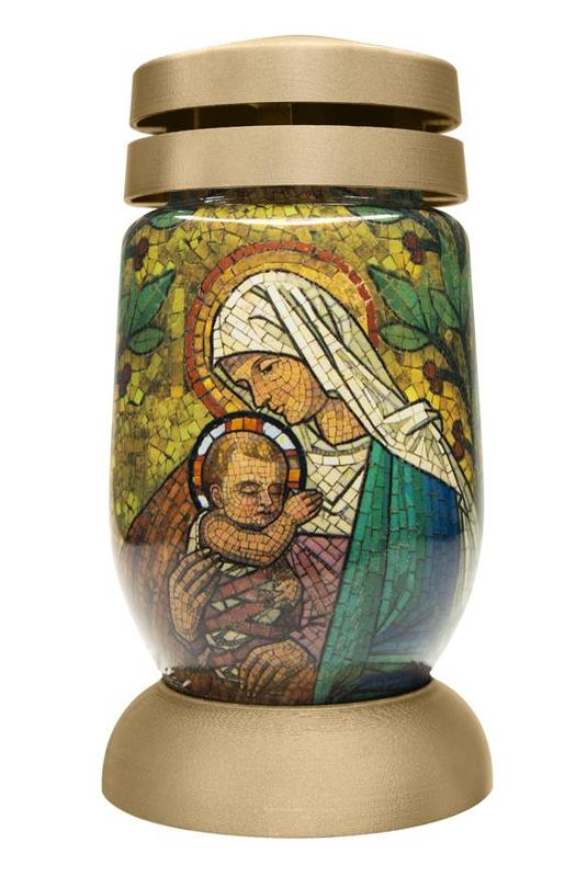 Kahanec bolsius S03 3D Mária s Ježišom vitráž 22cm 36hod