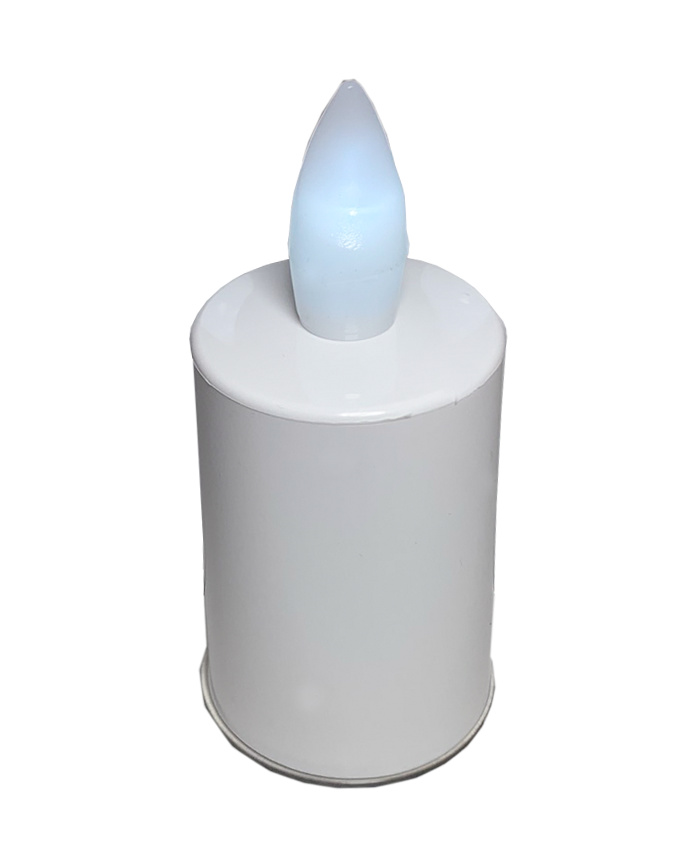 Náhrobná sviečka LED BC 193 biela s bielym plamienkom