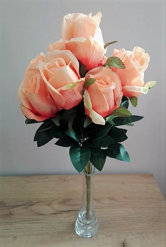 Kytica ruža x9 46cm mix farieb