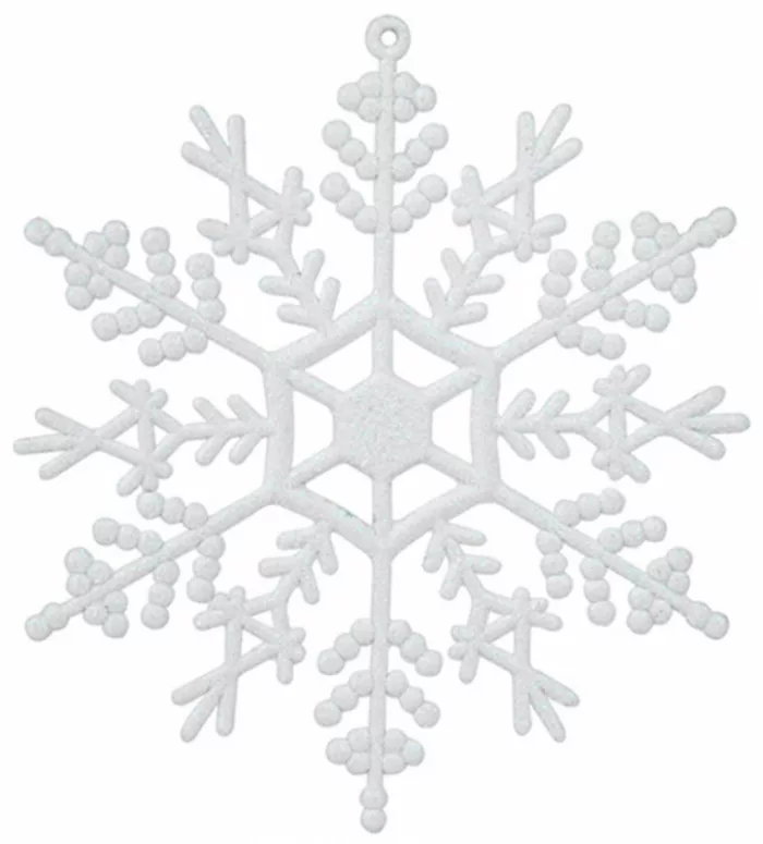Snehová vločka biela na vianočný stromček 6ks 12cm