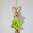 Veľkonočný zajačik visiaci 15cm zelený