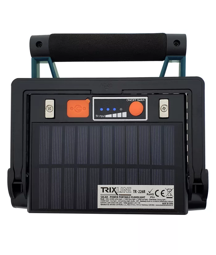 Solárny prenosný reflektor 30W TR-226R Trixline