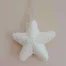 Závesná hviezda biela s trblietkami 10cm