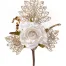 Vetvička MagicHome Vianoce s ružou bielo-zlatá 26cm