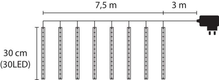 Reťaz Icicle 720LED studená biela 24 cencúľov